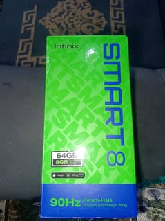 Infinix smart 8 4/64 good condition box charger available