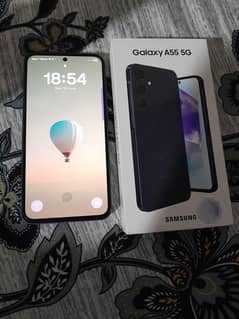 Samsung Galaxy A55 5G with box and charger