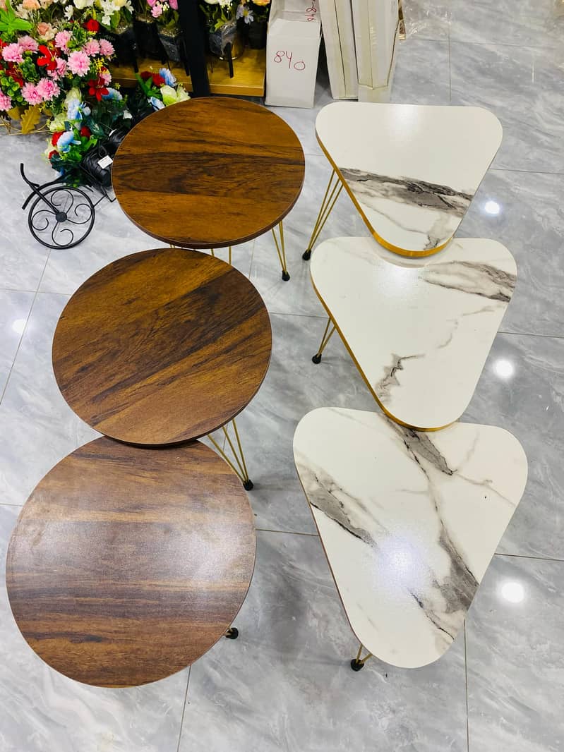 set of 3 Round coffee Table HIGH Gloss Nesting End Tables 0