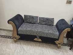 Sofa L shape with dewan sofa cover plus room window parda door parda