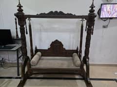 Beautiful Indoor Wooden Swing Sofa / Jhoola – Antique Chinioti Style
