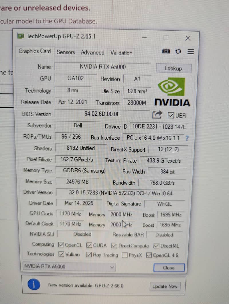 Nvidia RTX A5000 / 24-GB 384-Bit / DDR6. . Fresh System Pulled Like new 3