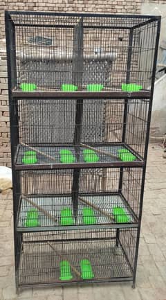 Iron cage for sale | Cage for Ringneck Parrot | 4 portion Angle cage