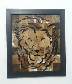 Wall hanging Leather Art work with frame