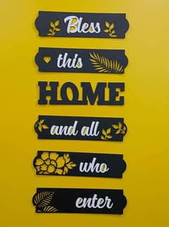 3d Bless Home wooden wall art