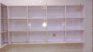 3 WOODEN SHELVES 8 FEETS LENGTS 4 FEETS HEIGHT