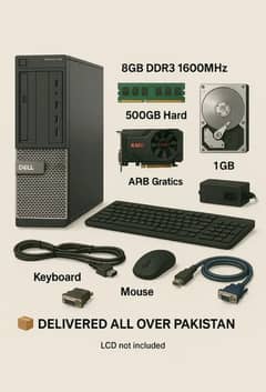 gta5 gaming full setup Cpu,Keyboard,Mouse,Wires,Adopter,graphics card
