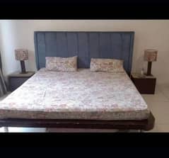 Double bed without mattress