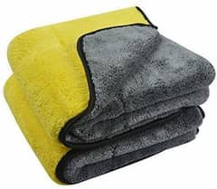 Microfiber towel | Pack of two pieces | Yellow and Gray | 40cm×40cm