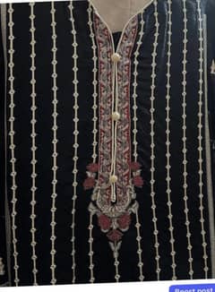 full embroirded cotton silk shirt