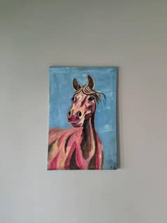 Horse painting | 12 x 18 inch canvas| realistic and abstract decor