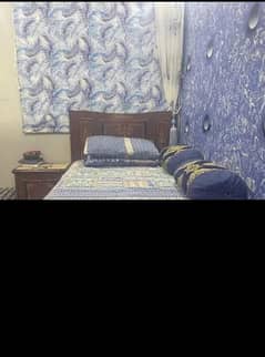 High-Quality Wooden Bed, Side Table & Mattress for Sale – Urgent