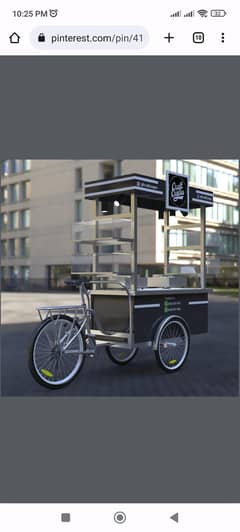 A Modern Food Cart with 21" automatic fryer with all accessories