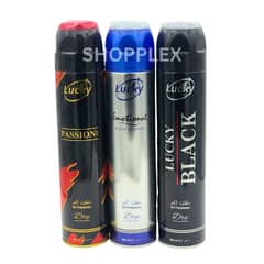 Air Freshener Passionate |Emotional | Lucky Black | Pack of 3 |300ml Big Bottle Lucky Brand Room Spray Imported High Quality Value Budget Pack Deal Offer Fresh Scent Fragrance | Wash Room Bath Room | Office Room | Car Air Freshener | Hotel Room Gifting