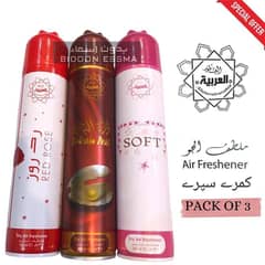 Air Freshener Red Rose| Bahrain Peral | Soft | ARABIC Pack of 3 300ml Big Bottle Al Arabia Room Spray Imported High Quality Value Budget Pack Deal Offer Fresh Scent Fragrance | Wash Room Bath Room Easy to use | Office Room | Car Air Freshener | Hotel Room