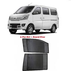 Changan Karvaan Sun Shades Van Windows Curtains 6 pieces, Foldable, Jet Black (X Card Perfume Free)