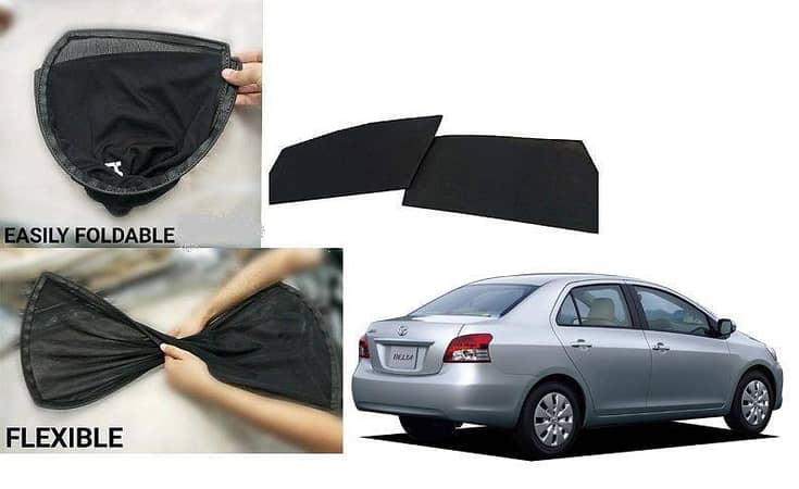Toyota Belta All Models Foldable And Flexible Sunshades 4 Pcs Set