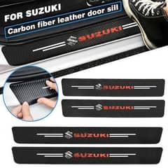 4Pcs Car Door Sill (Suzuki) Carbon Fiber Stickers Water & Dust Proof