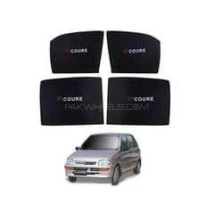 Coure Sun Shades Car Windows Curtains 4 pieces With Coure Logo, Foldable, Jet Black