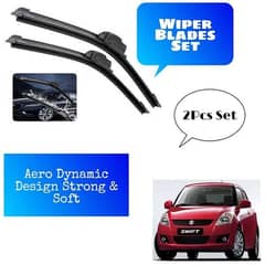 Suzuki Swift 2005 to 2020 Wipers Set For WindScreen Aero Dynamic Design Strong & Soft Blades Dual-Tensioned Spring Long Life