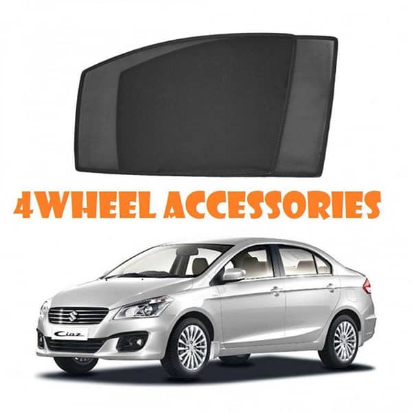 Suzuki Ciaz Sun Shades Car Windows Curtains 4 pieces, Foldable, Jet Black