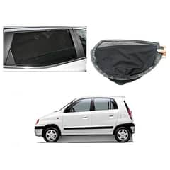 Hyundai Santro Sun Shades Car Windows Curtains 4 pieces , Fold-able , Jet Black