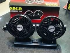 Car Dashboard Dual Fans 360 Degree Rotation 12V