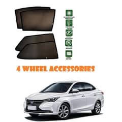 Changan Alsvin Sun Shades Car Windows Curtains 4 pieces, Foldable, Jet Black