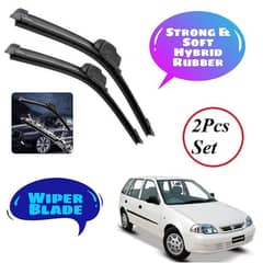 Suzuki Cultus 2002-2015 Wipers Set For WindScreen Aero Dynamic Design Strong & Soft Blades Dual-Tensioned Spring Long Life