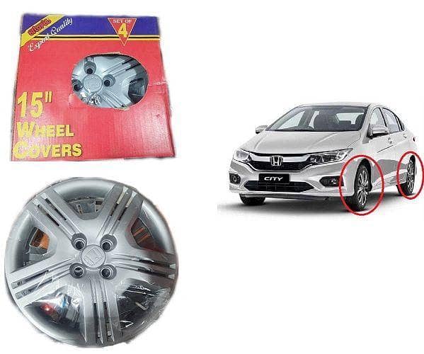 Honda City 2009-2021 "15 Inches" Wheel Cover | Genuine Fitting | Premium Quality | 4Pcs Set | Box Packed.