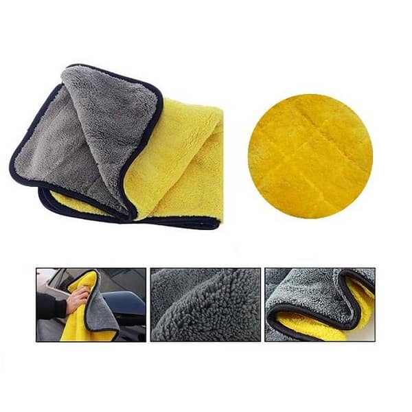 New Design Microfiber (Pack Of 5 ) Cleaning Cloth / Towel – Gray and Yellow (850 GSM 40*40 ) Multi-Purposes