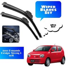 Suzuki Alto 2016-2022 Wipers Set For WindScreen Aero Dynamic Design Strong & Soft Blades Dual-Tensioned Spring Long Life