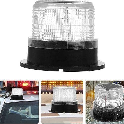 Warning Flash Light X-40 With Magnet 12V WHITE | Premium Quality |Water Proof | Box Packing.