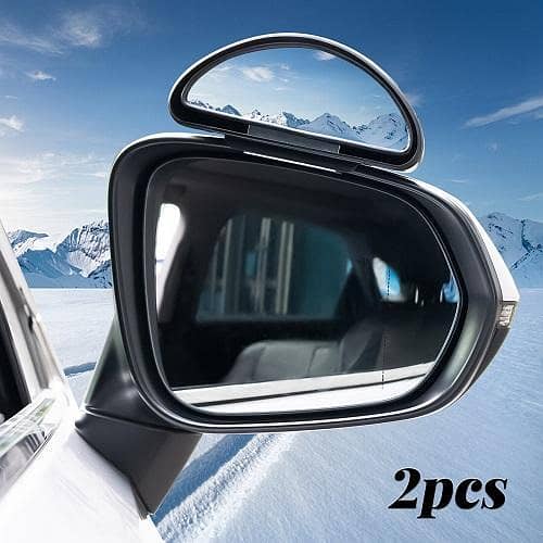 Top Mounted Blind Spot Mirror - Convex - Premium Quality - 2Pcs Set - 360 Degree View