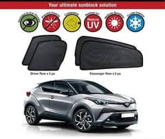 Toyota C-HR Sunshades Premium Quality Sunshades 4Pcs Set Foldable, Flexible & Jet Black