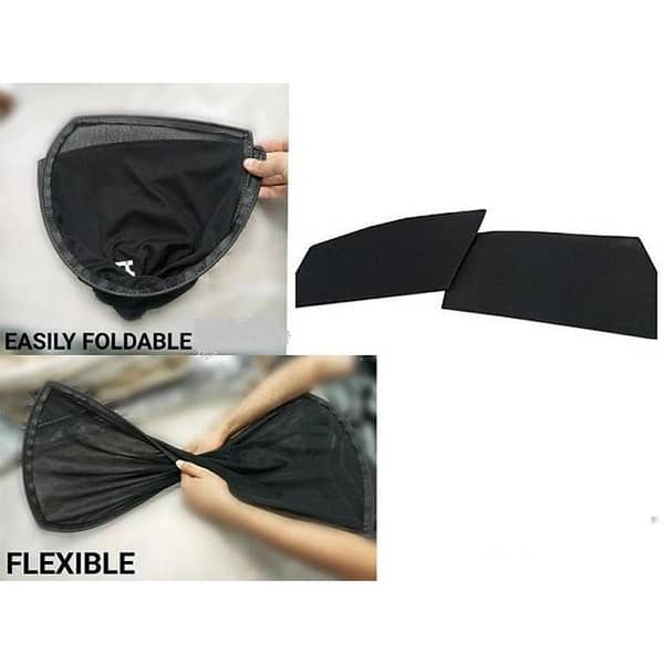 Sunshades For All Cars (Toyota, Honda, Suzuki, Hyundai, KIA, Daihatsu, Changan, MG, Nissan) Foldable, Flexible & Jet Black Highly UV Protection