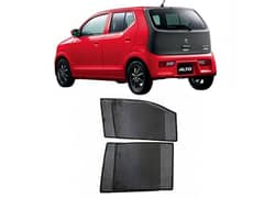 Suzuki New Alto 2017 to 2021 Sun Shades Car Windows Curtains 4 pieces, Foldable, Jet Black