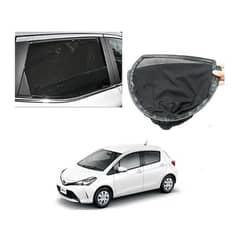 Toyota Vitz 2005 - 2010 Sun Shades Car Windows Curtains 4 pieces , Fold-able , Jet Black