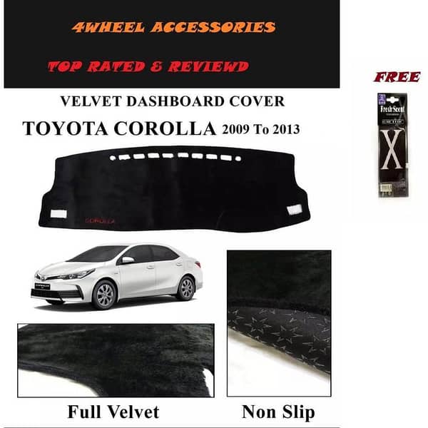 Toyota Corolla 2009 to 2013 Non-Slip Valvet Dashboard Matt High Quality Matt (X Card Free)