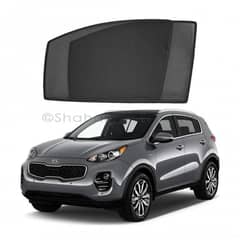 Kia Sportage 2018 to 2021 Sun Shades Car Windows Curtains 4 pieces, Foldable, Jet Black