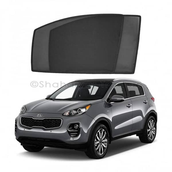 Kia Sportage 2018 to 2021 Sun Shades Car Windows Curtains 4 pieces, Foldable, Jet Black