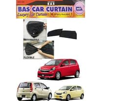 Daihatsu Mira 2006 Sun Shades Car Windows Curtains 4 pieces , Fold-able , Jet Black