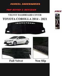 Toyota Corolla 2014 to 2021 Non-Slip Valvet Dashboard Matt High Quality Matt (X Card Free)