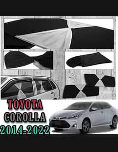 Suzuki Swift Sun-Shades With White Tie Foldable Curtains & Jet Black 4Pcs Set Premium Quality