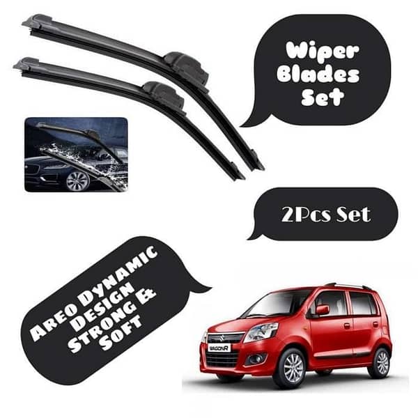 Suzuki Wagon-R Wipers Set For WindScreen Aero Dynamic Design Strong & Soft Blades Dual-Tensioned Spring Long Life