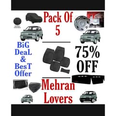 (Pack Of 5) Suzuki Mehran Lovers Biggest & Budget Offer 75% Off Top Quality & Premium Quality Products (Steering Cover Free)