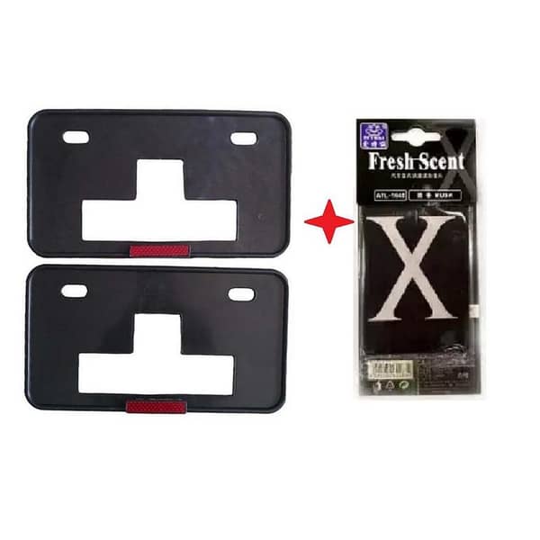 Universal Number Plate Frame ONE pair With Reflector Premium Quality Material (X CARD FREE)