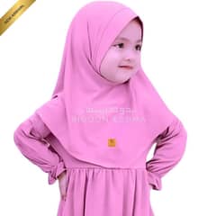Kids Makhna Hijab New - PINK (Age 2-4 Bidoon Essma ) Arabic Saudi Kids Hijab Baby Hijab Scarf Girl | Stylish frill scarf for Baby girls, Designer scarf | Kids Hijab With flowers Muslim Girls Scarf Shawls Soft and Stretch Little Girls Arab Children Hijabs