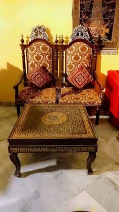 chinoti chairs with center table/Black chairs