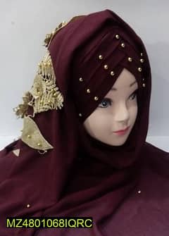 Fancy Hijab with 3D flower brunch